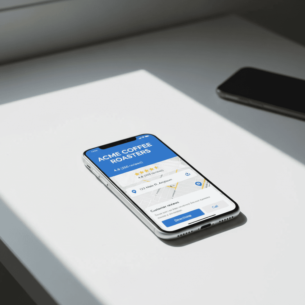Google Business Profile displayed on smartphone